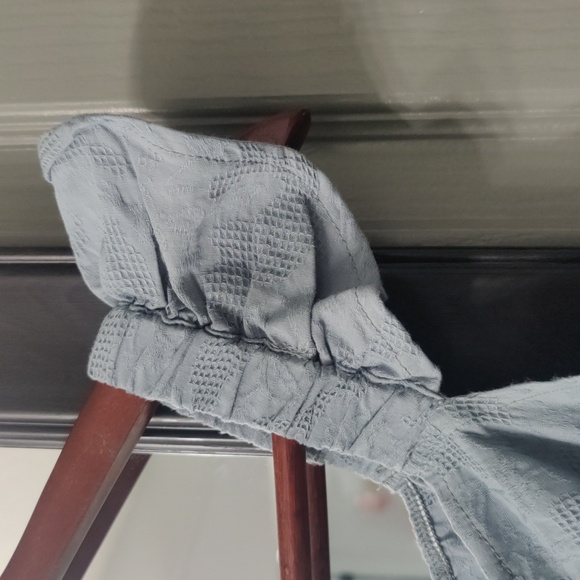 NWT Simplee Apparel Blue Mini Dress/Sash and Sweetheart Neckline. Ruffle Sleeves - Picture 5 of 9